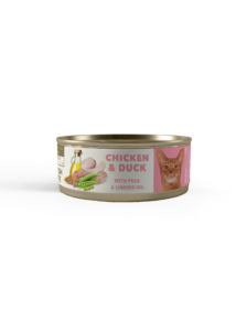 Amity Hypoallergen Chicken With duck and peas with linseed oil 80 g adult nedves macskatáp