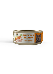 Amity Hypoallergen Chicken with Salmon and carrot with flaxseed oil 80 g adult nedves macskatáp