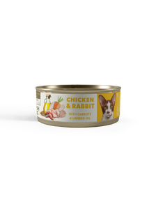 Amity Hypoallergen Chicken With rabbit and carrot with linseed oil sterilized 80 g adult nedves macskatáp