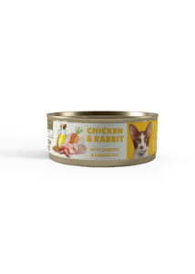 Amity Hypoallergen Chicken With rabbit and carrot with linseed oil sterilized 80 g adult nedves macskatáp
