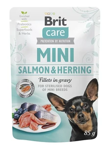 Brit Care Mini Sterilized Lazac és Hering Szószban Nedves Kutyatáp 85 g