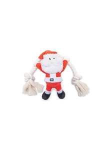 BZ Karácsony Plüss Kutyajáték Télapó Kötéllel 20 cm