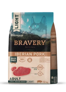Bravery Iberian Pork LIGHT Adult Large/Medium Breeds 12 kg kutyatáp