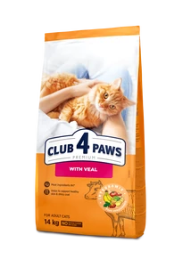 CLUB 4 PAWS Premium Borjúhússal Száraz Macskaeledel 14 kg