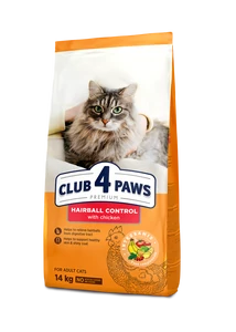 CLUB 4 PAWS Premium Szőrlabda-kontroll Száraz Macskaeledel 14 kg