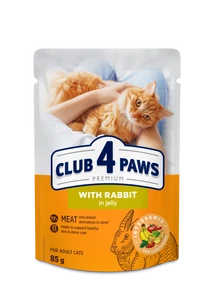CLUB 4 PAWS Premium Nyúl Zselében Nedves Macskaeledel 85 g