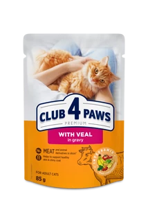 CLUB 4 PAWS Premium Borjú Szószban Nedves Macskaeledel 85 g