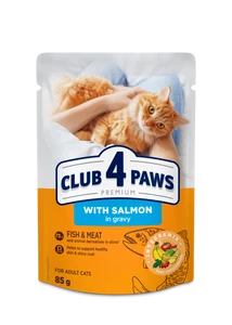 CLUB 4 PAWS Premium Lazac Szószban Nedves Macskaeledel 85 g