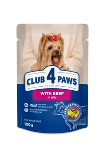 CLUB 4 PAWS Premium Marha Zselében Nedves Kutyaeledel 100 g