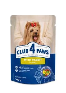 CLUB 4 PAWS Premium Nyúl Szószban Nedves Kutyaeledel 100 g