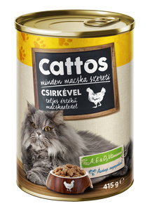 Cattos nedves macskaeledel 415g Csirke