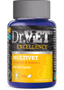 Dr. Vet Multivet táplálékiegészítő kutyáknak és macskáknak MULTIVITAMIN 100 db