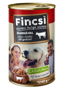 Fincsi nedves kutyaeledel 1240g Marha