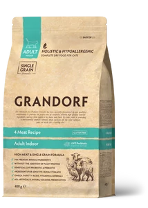 GRANDORF CAT 4 Meat Adult Indoor 400g száraz macskatáp