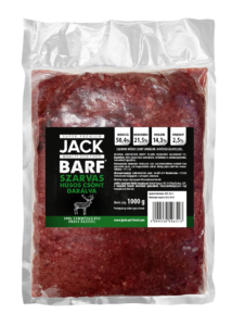 Jack BARF Csontos szarvashús darálva 1000g
