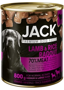 Jack kutya konzerv ragu bárány-rizs 800g