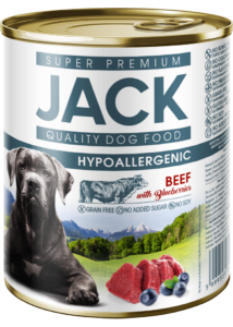 Jack hipoallergén pástétom 800 g marhahús áfonyával kutya konzerv