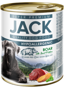 Jack hipoallergén pástétom 800 g vadhús édesburgonyával kutya konzerv