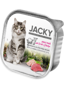 Jacky alutálka pástétom borjú-csirke 100 g felnőtt macskáknak