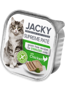 Jacky Supreme Paté macska alutálka pástétom csirke, sterilizált macskáknak 100g