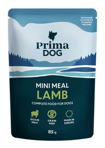 PrimaDog Mini Meal Bárány szószban Alutasakos nedves kutyatáp 85 g