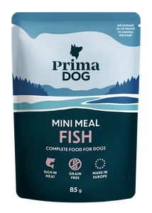 PrimaDog Mini Meal Hal szószban Alutasakos nedves kutyatáp 85 g