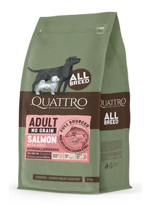 QUATTRO grain-free feed for all breeds of adult dogs with salmon and krill kutyatáp 12 kg