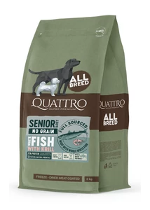 QUATTRO grain-free all breed senior/diet dog food with white fish and krill kutyatáp 12kg
