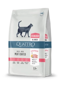 QUATTRO CAT Super Premium macskatáp felnőtt ivartalanított macskáknak csirkével 1,5 kg
