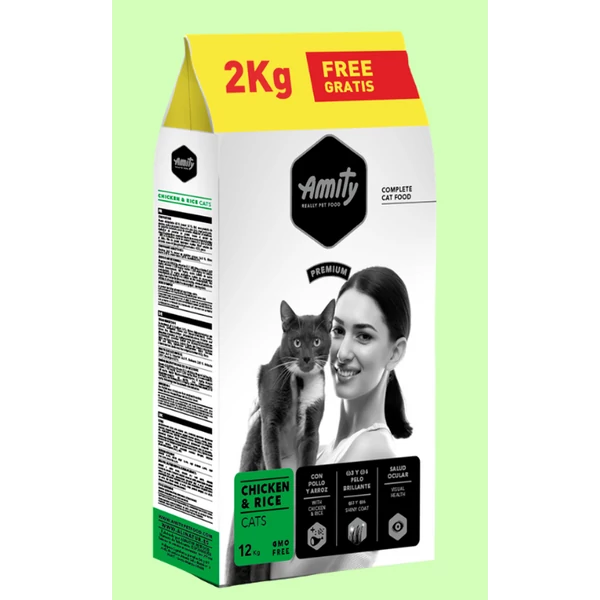 Amity Premium Cats Chicken-Rice 10 + 2 kg macskatáp