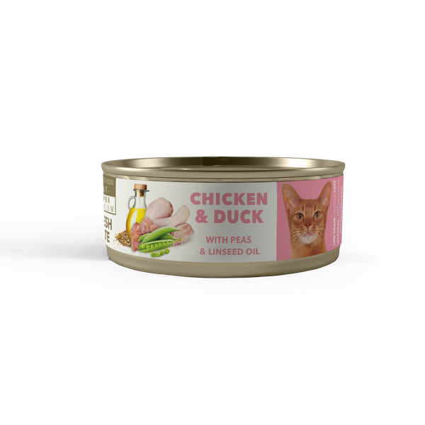 Amity Hypoallergen Chicken With duck and peas with linseed oil 80 g adult nedves macskatáp