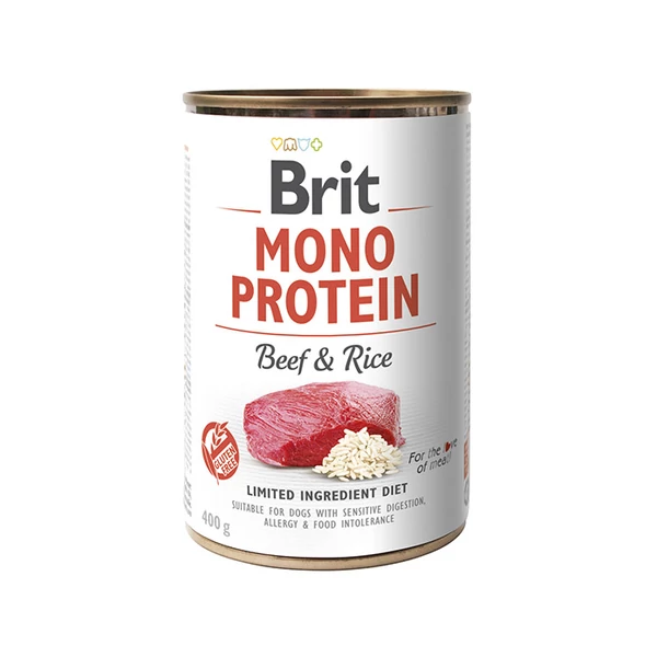 Brit Care Mono Protein Marha barna rizzsel Konzerv kutyatáp 400 g