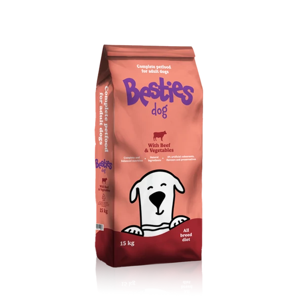 Besties Dog marha zöldséggel száraz kutyatáp 15 kg