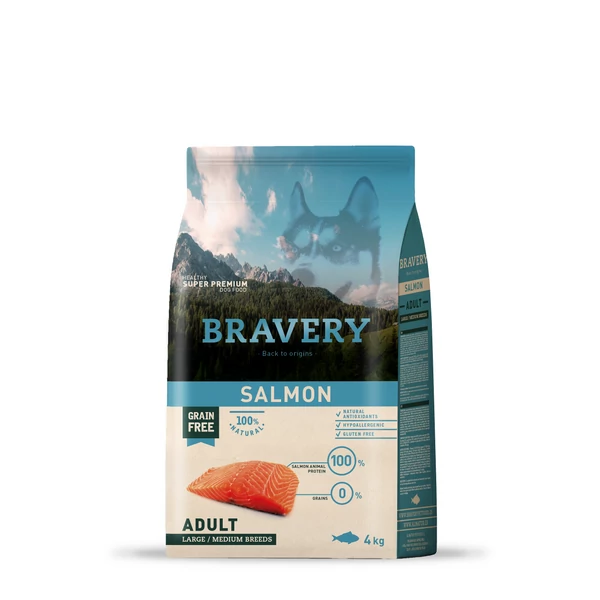 Bravery Salmon Adult Large/Medium Breeds 4 kg kutyatáp
