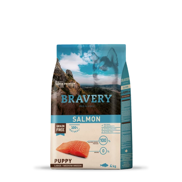 Bravery Salmon Puppy Large/Medium Breeds 4 kg kutyatáp