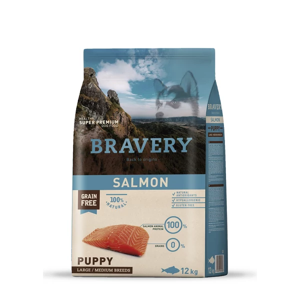 Bravery Puppy Salmon Large/Medium Breeds 12kg kutyatáp