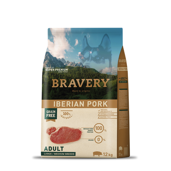 Bravery Iberian Pork Adult Large/Medium Breeds 12 kg kutyatáp