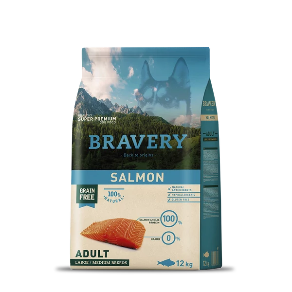 Bravery Salmon Adult Large/Medium Breeds 12 kg kutyatáp