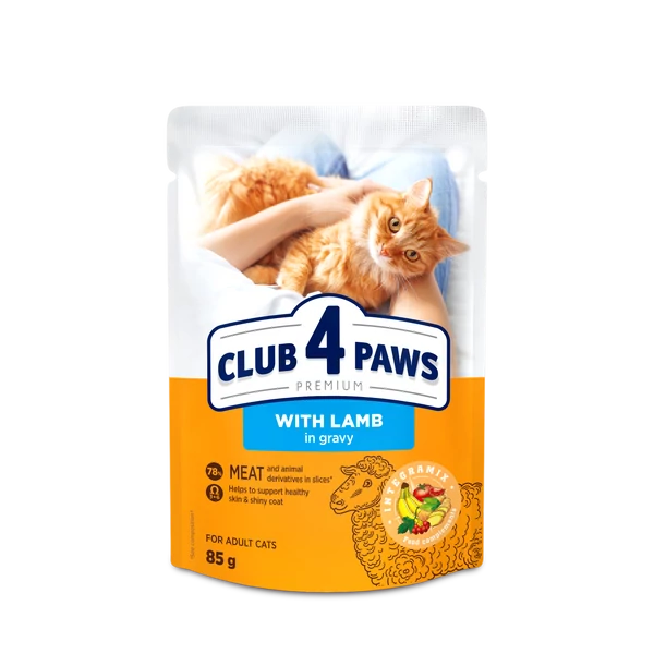 CLUB 4 PAWS Premium Bárány Szószban Nedves Macskaeledel 85 g