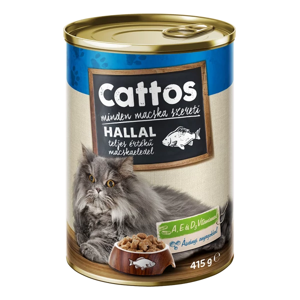 Cattos nedves macskaeledel 415g Hal