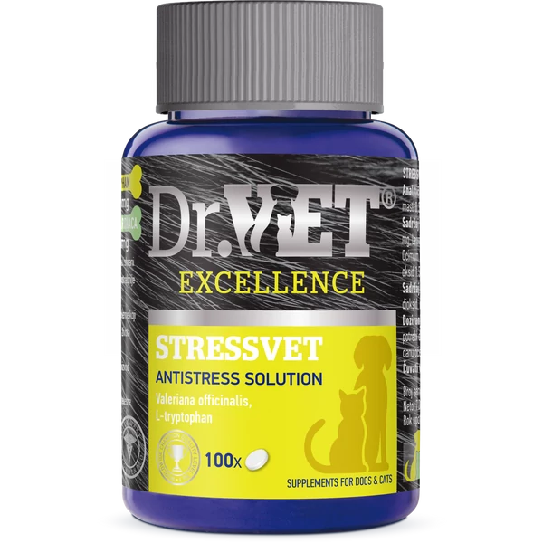 Dr. Vet Stressvet táplálékiegészítő kutyáknak és macskáknak STRESSZOLDÓ 100 db
