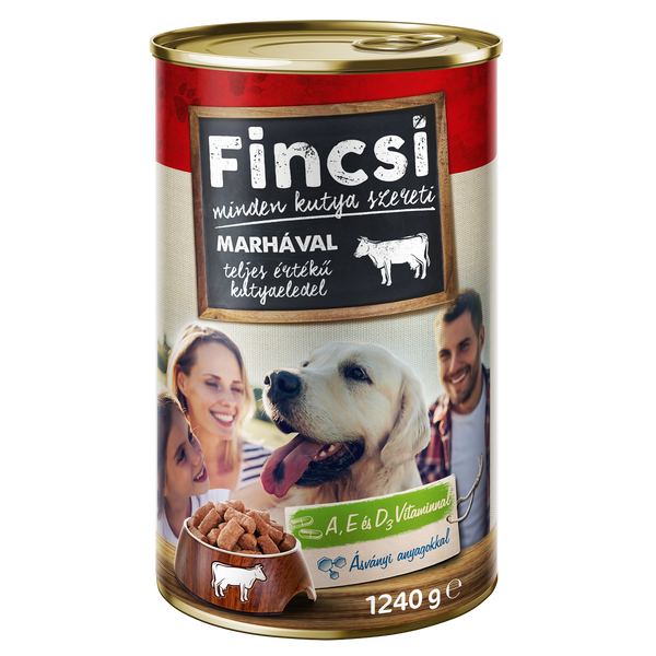 Fincsi nedves kutyaeledel 1240g Marha