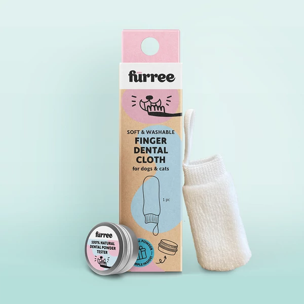 Fürree Ujjra Húzható Fogmosó kendő és FOGMOSÓ POR MINTA 2 g