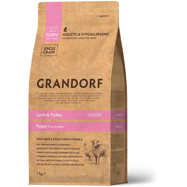 GRANDORF Lamb and Brown Rice Puppy 1 Kg száraz kutyatáp