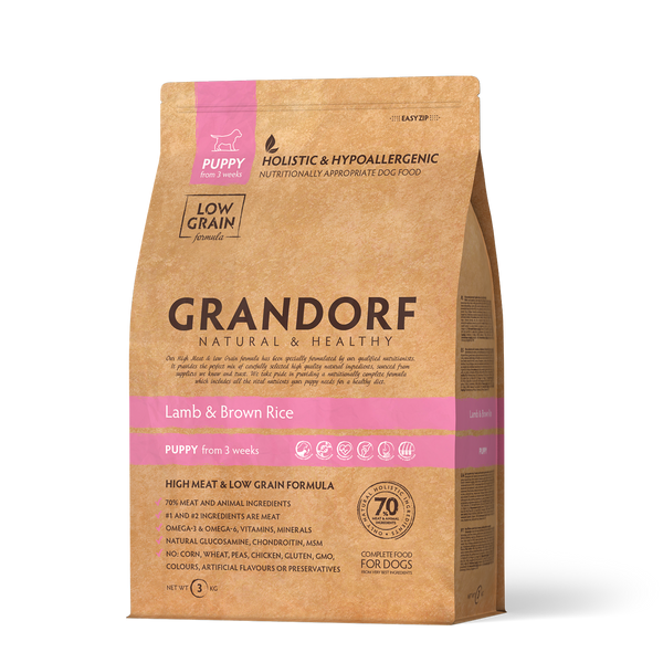 GRANDORF Lamb and Brown Rice - Puppy - 3 Kg száraz kutyatáp