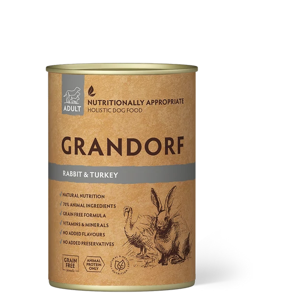 GRANDORF Rabbit and Sweet Potato Adult 400g konzerv kutyatáp