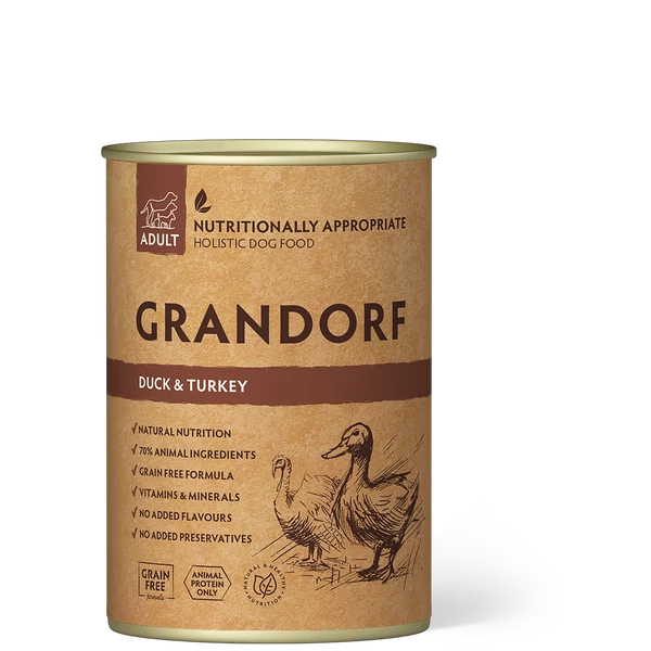 GRANDORF Duck and Sweet Potato Adult 400g konzerv kutyatáp