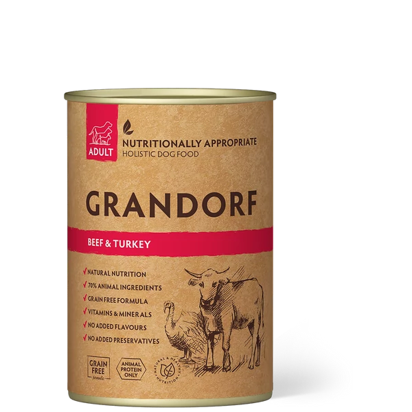 GRANDORF Beef and Sweet Potato Adult 400g konzerv kutyatáp