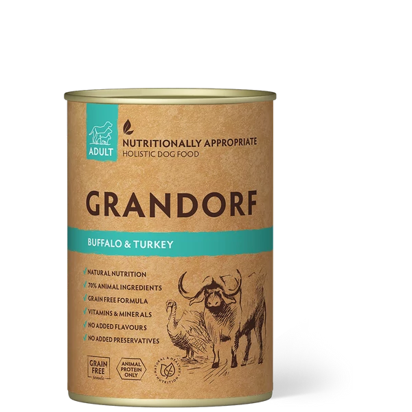 GRANDORF Buffalo and Sweet Potato Adult 400g konzerv kutyatáp