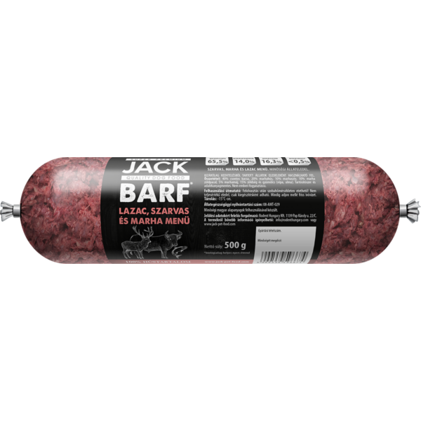 Jack BARF Lazac-Szarvas-Marha menü 500g